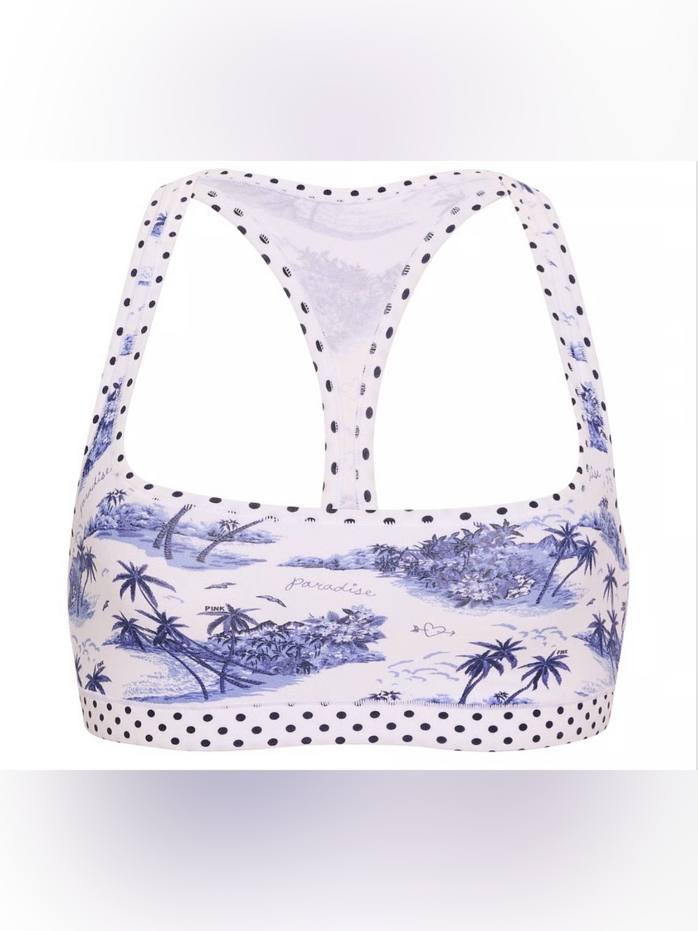 Bralette PINK Victoria's Secret Tropical Print Racerback - Blue/White